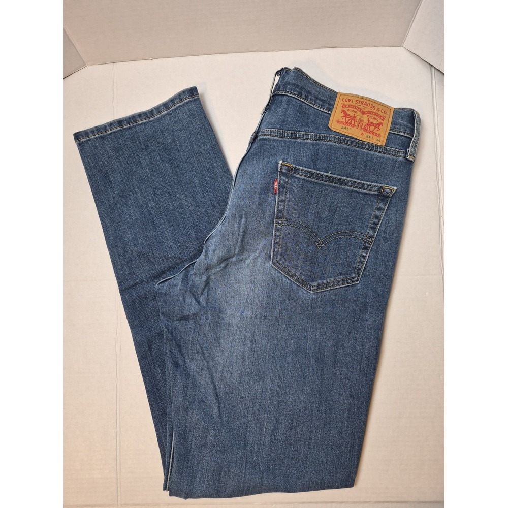 Levis 541 Athletic Taper Jeans Men 34x34 Blue Denim All Seasons Tech Medium Wash